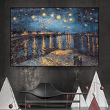 Van Gogh's Works Stars Night Sky Canvas Wall Art