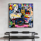 Venus Graffiti Abstract Canvas Painting - Character Portrait Wall Decor