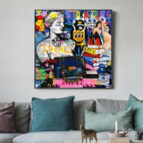 Venus Graffiti Abstract Canvas Painting - Character Portrait Wall Decor