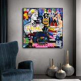 Venus Graffiti Abstract Canvas Painting - Character Portrait Wall Decor