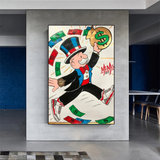 Art mural sur toile vintage Alec Monopoly Money Fly