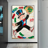 Art mural sur toile vintage Alec Monopoly Money Fly