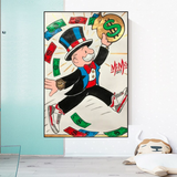 Art mural sur toile vintage Alec Monopoly Money Fly