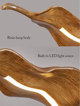 Vintage Resin Wood Leaf Pendant Lights -  Indoor Decor Lighting