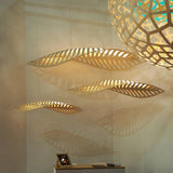 Wabi Sabi Wood Art Fish Bone Pendant Chandelier