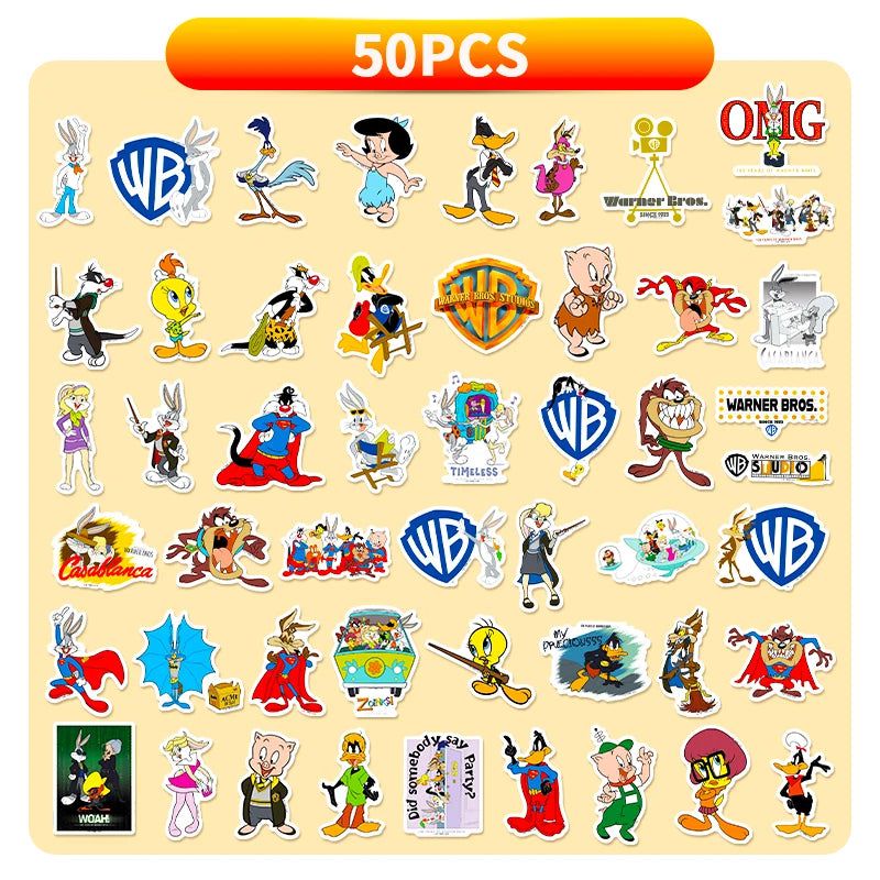 Warner Bros Cartoon Character Stickers - Fun Pack for Any Age