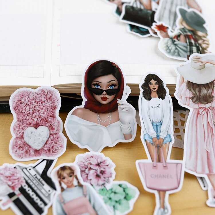 Fashion girl 21 Stickers Pack | Famous Bundle Stickers | Waterproof Bundle Stickers