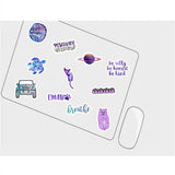 Fresh Purple Computer Water Cup Suitcase Sticker Waterproof Graffiti Helmet Sticker Wholesale