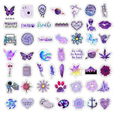 Fresh Purple Computer Water Cup Suitcase Sticker Waterproof Graffiti Helmet Sticker Wholesale