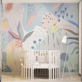 Whimsical Pastel Flowers Nursery Wallpaper