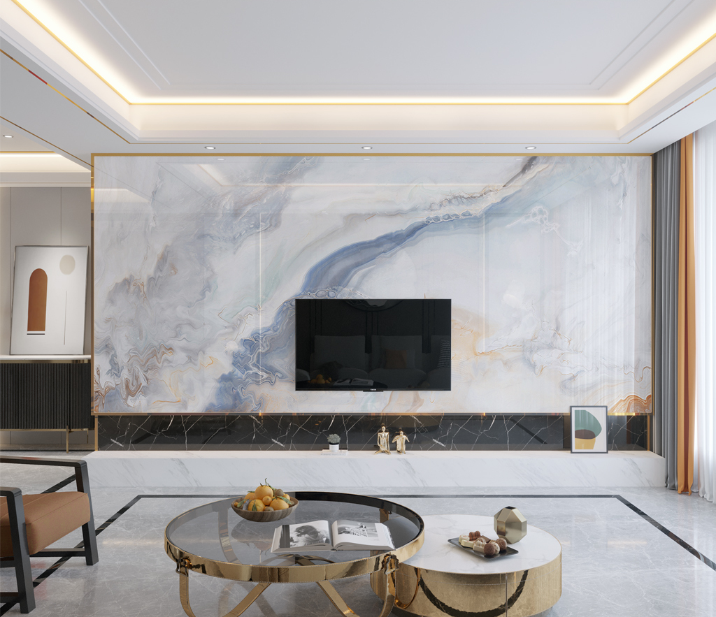 White Sea Stone Design - Marble Wallpaper Murals