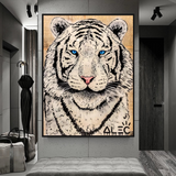 White Tiger Poster: Stunning Art of Majestic White Tigers