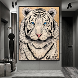 Weißes Tiger-Poster: Atemberaubende Kunst majestätischer weißer Tiger