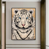Weißes Tiger-Poster: Atemberaubende Kunst majestätischer weißer Tiger