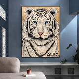 Affiche Tigre blanc : art époustouflant des tigres blancs majestueux