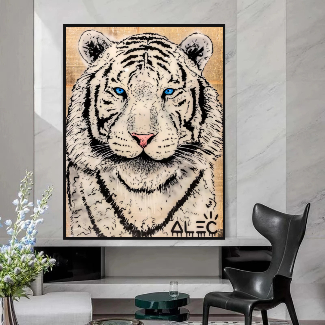 Affiche Tigre blanc : art époustouflant des tigres blancs majestueux