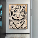 White Tiger Poster: Stunning Art of Majestic White Tigers