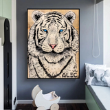 Affiche Tigre blanc : art époustouflant des tigres blancs majestueux