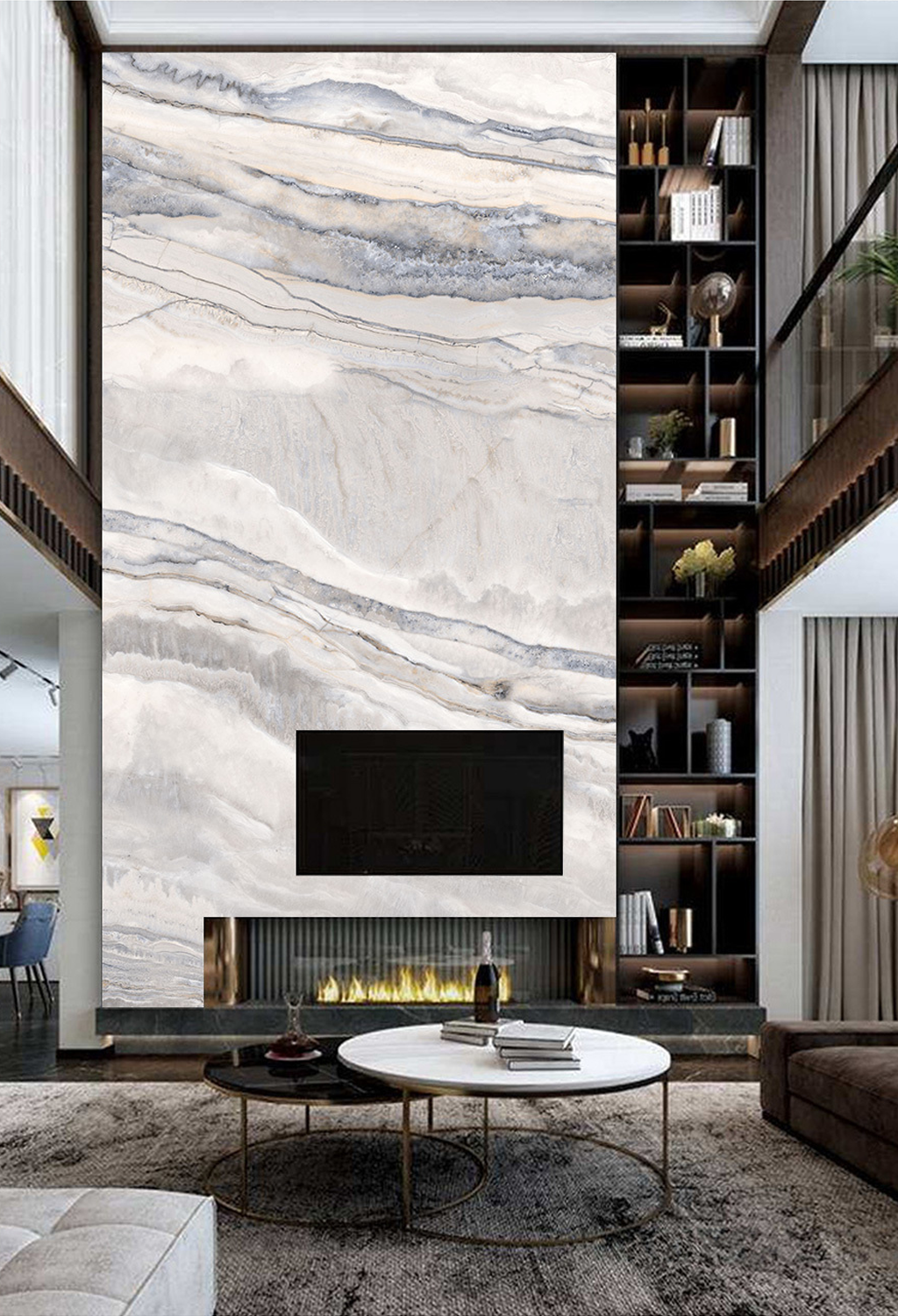 White Waves Stone - Marble Wallpaper Murals