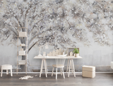 Widespread Tree Grey Theme Wallpaper Murals