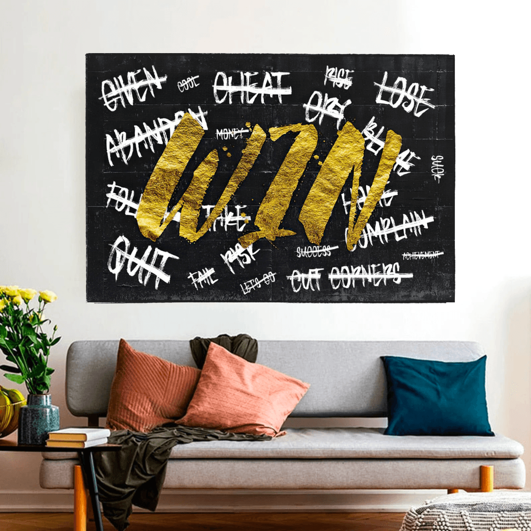 WIN victory Motivational Art - Canvas Wall Art