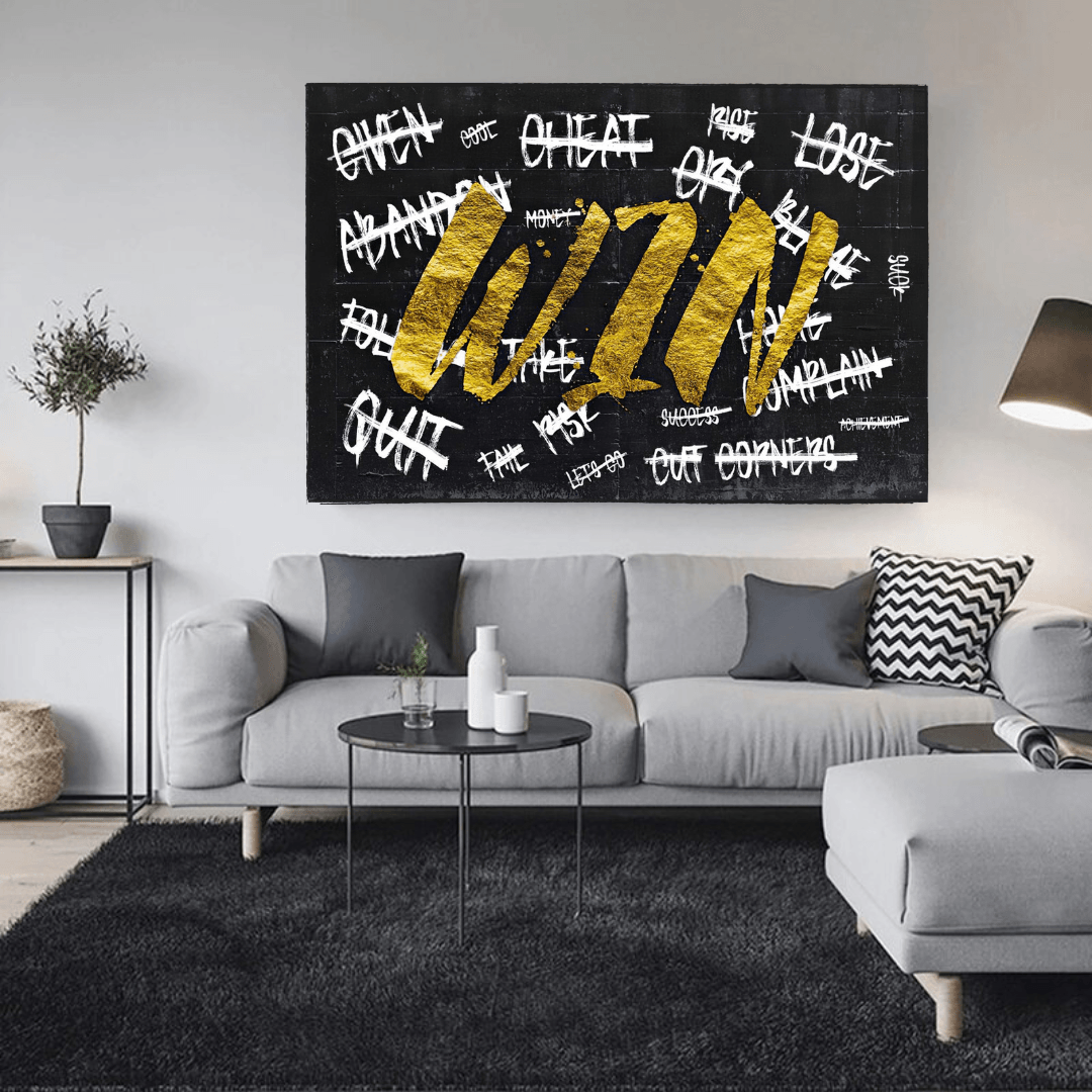 WIN victory Motivational Art - Canvas Wall Art