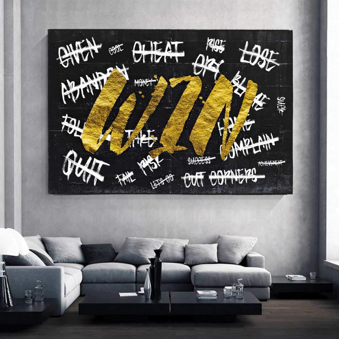 WIN victory Motivational Art - Canvas Wall Art