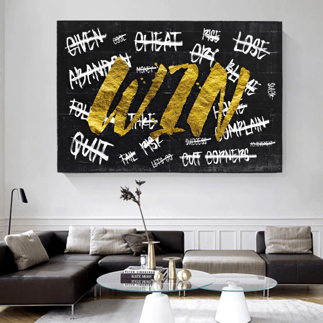 WIN victory Motivational Art - Canvas Wall Art