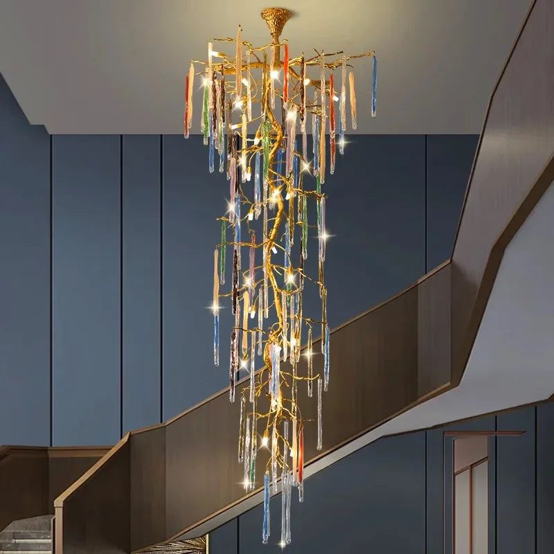 Winter Tree Colourful Crystal Tunes Chandelier Lighting