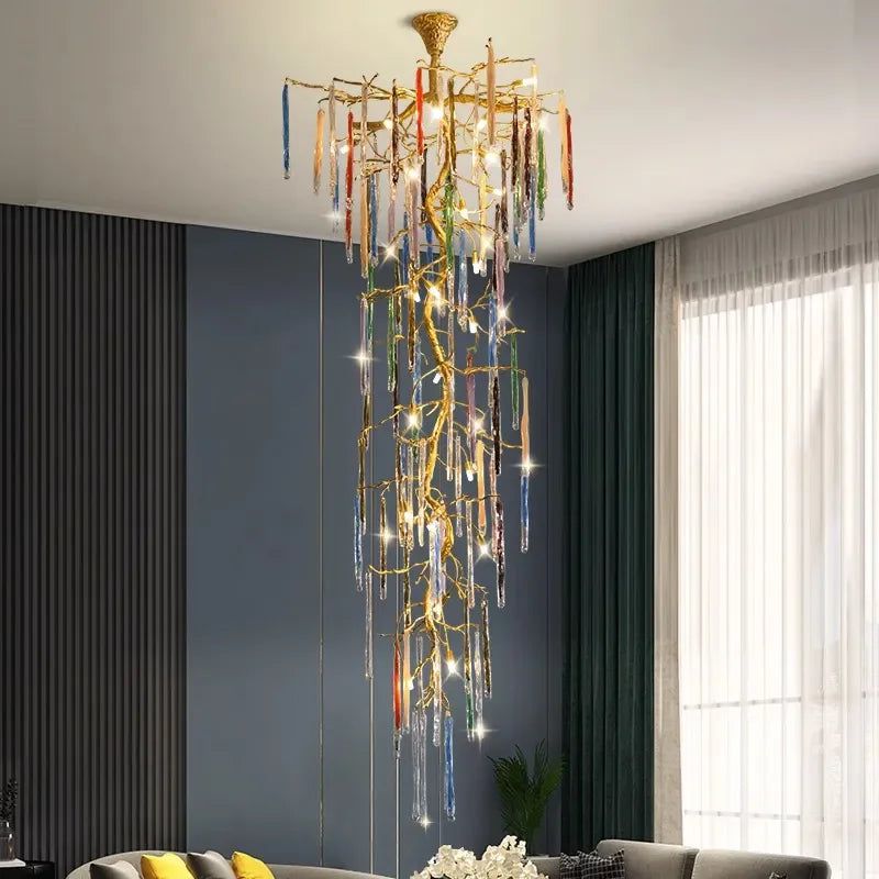 Winter Tree Colourful Crystal Tunes Chandelier Lighting