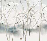 Winter Tree Trunks Wallpaper Mural - Impressive Décor Choice