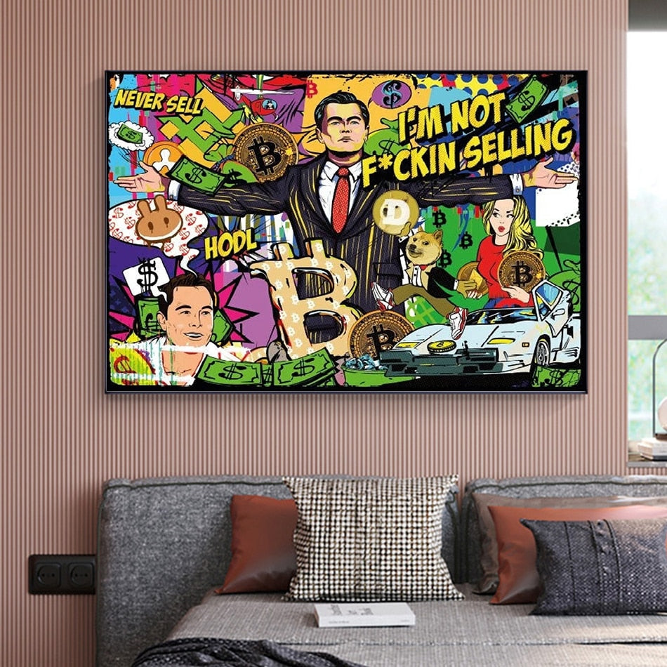 Wolf of Wall Street Canvas Art - Bitcoin Millionaire