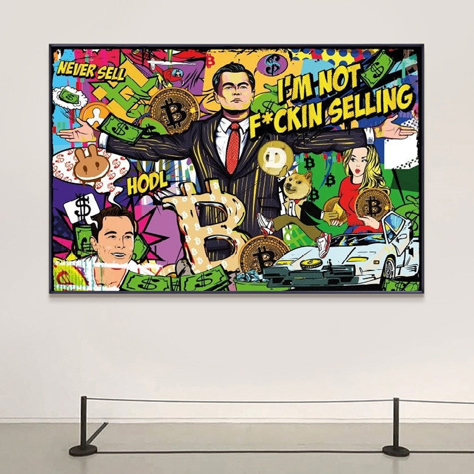 Wolf of Wall Street Leinwandkunst – Bitcoin Millionär