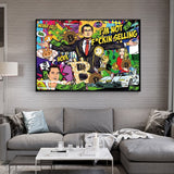 Wolf of Wall Street Canvas Art - Bitcoin Millionaire