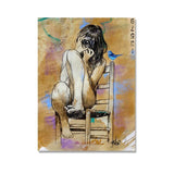 Woman and Bird: Girl and Bird Poster – Canvas Wall Art