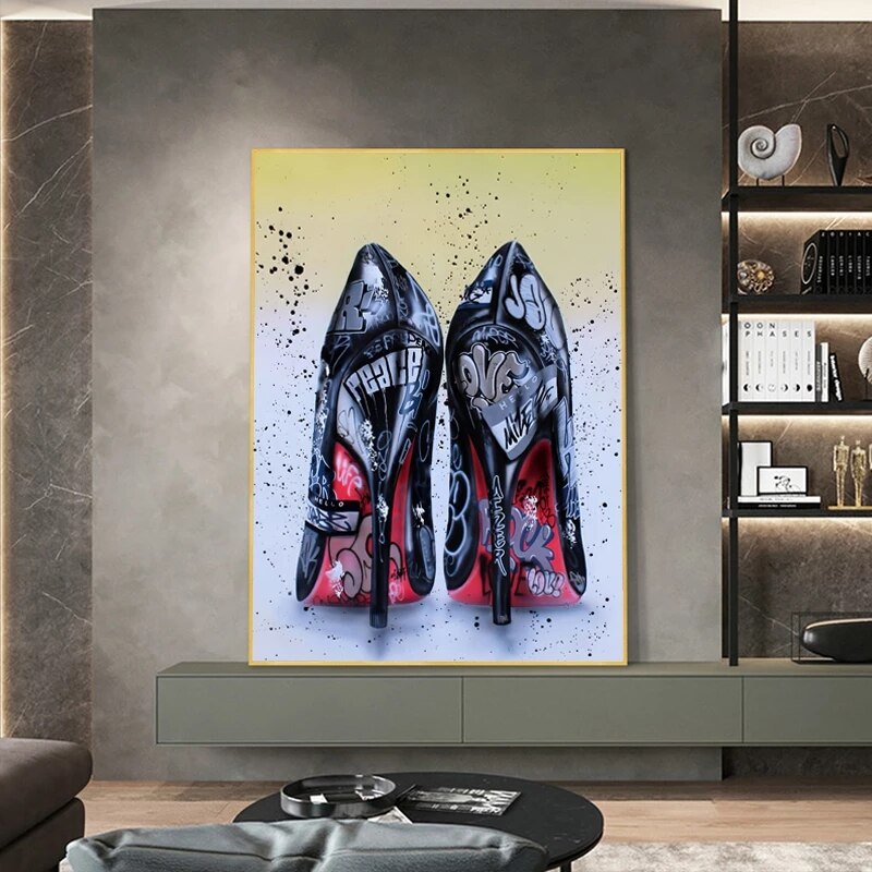 Frauen-High-Heels-Schuhe-Graffiti-Kunst – High-Heels-Poster