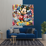 Merveilleuse décoration murale sur toile Mickey Mouse – Décoration de haute qualité.