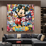 Merveilleuse décoration murale sur toile Mickey Mouse – Décoration de haute qualité.