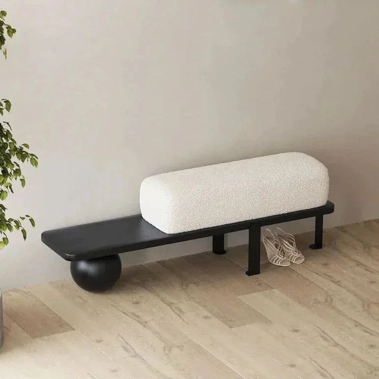 Wood Shoe Changing Ottoman Stool