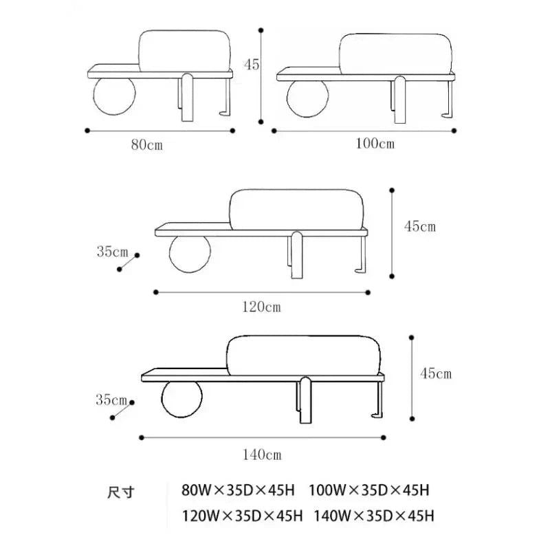 Wood Shoe Changing Ottoman Stool