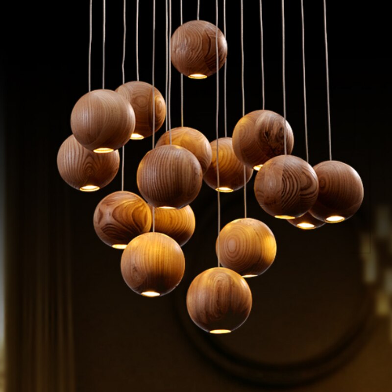 Wooden Globe Pendant Light: Stylish Illumination