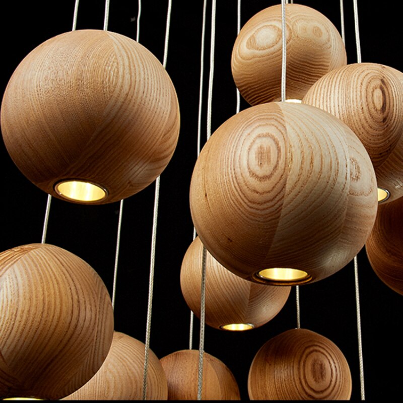 Suspension globe en bois : éclairage élégant