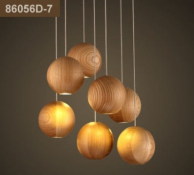 Suspension globe en bois : éclairage élégant