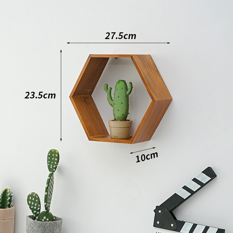 Wooden Hexagon Wall Shelf: for Stylish Storage