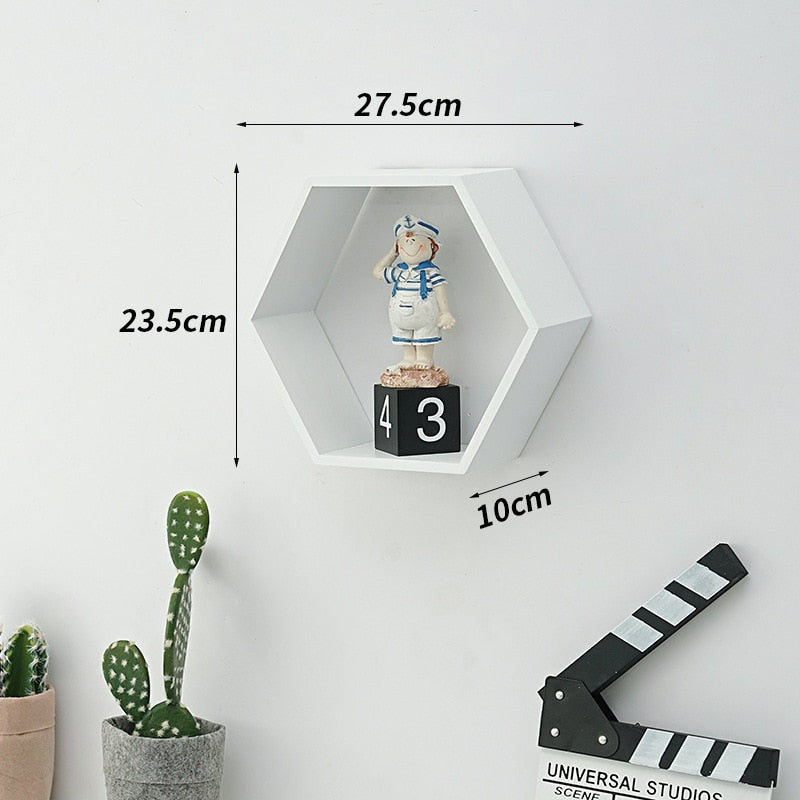 Wooden Hexagon Wall Shelf: for Stylish Storage