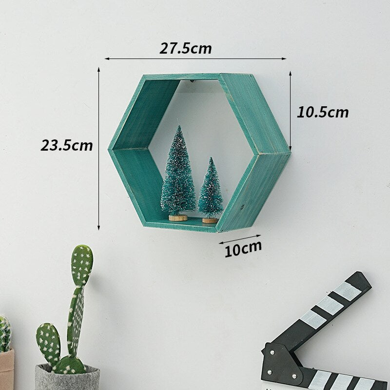 Wooden Hexagon Wall Shelf: for Stylish Storage