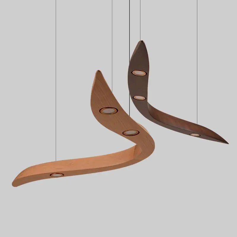 Wooden Pendant Wave Lights Hanging