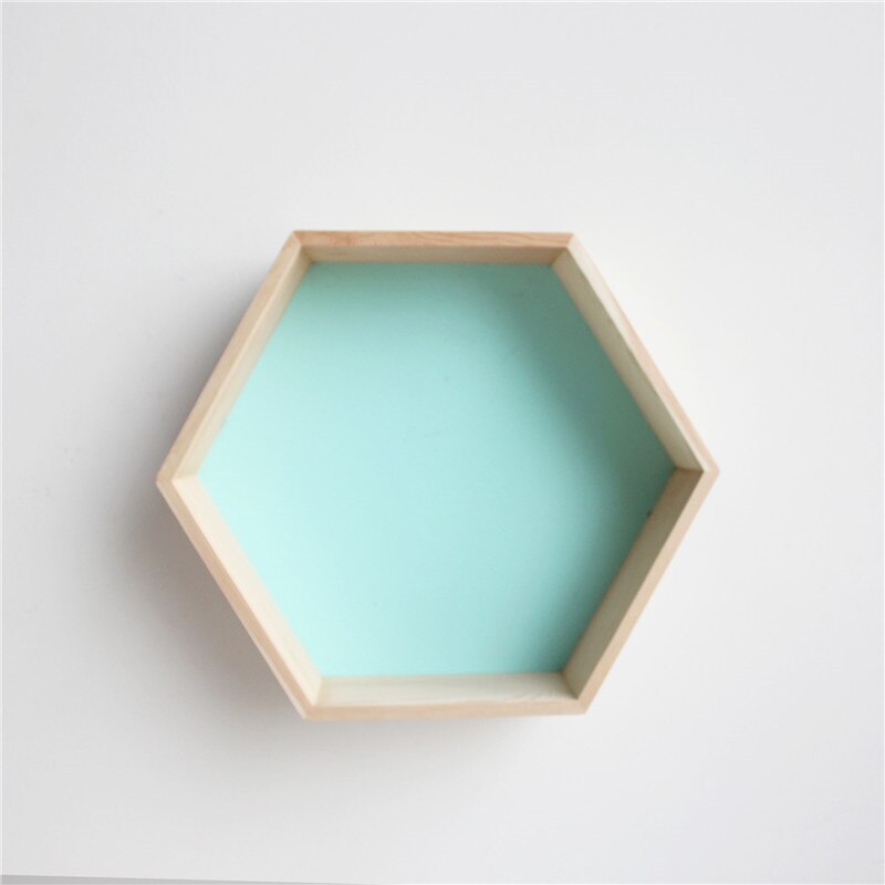 Wooden Wall Shelves Stylish Hexagon Designs for Baby Room