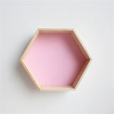 Wooden Wall Shelves Stylish Hexagon Designs for Baby Room