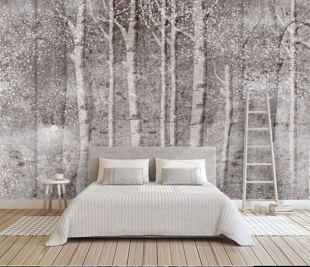 Woods Design - Papier Peint Panoramique Troncs d'Arbres Forestiers